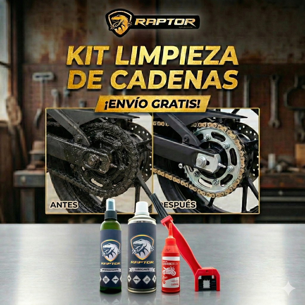 kit limpieza de cadena marca raptor detailing.